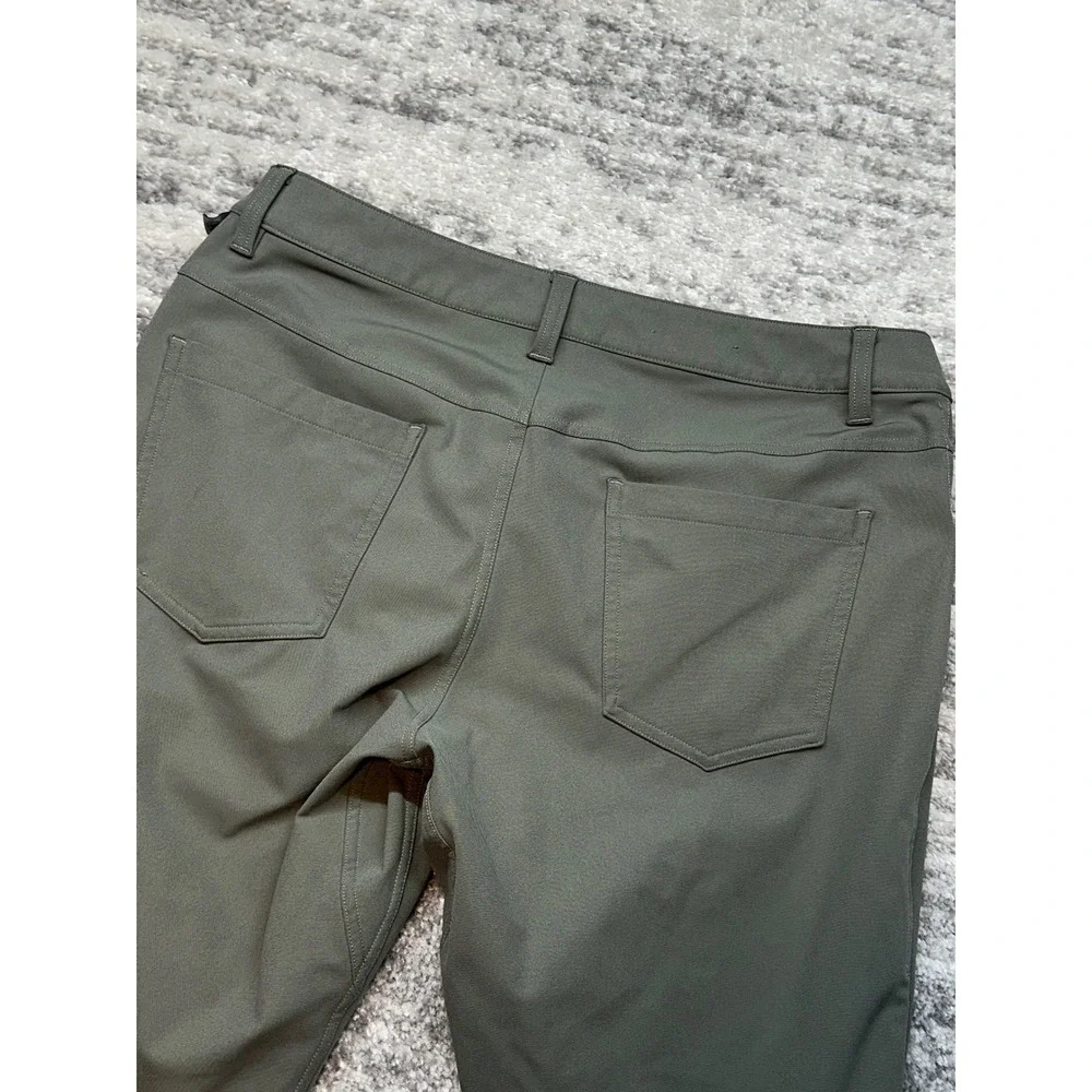 Lululemon Commission Pant Men 32 Green Slim Fit Warpstreme Chino Trousers